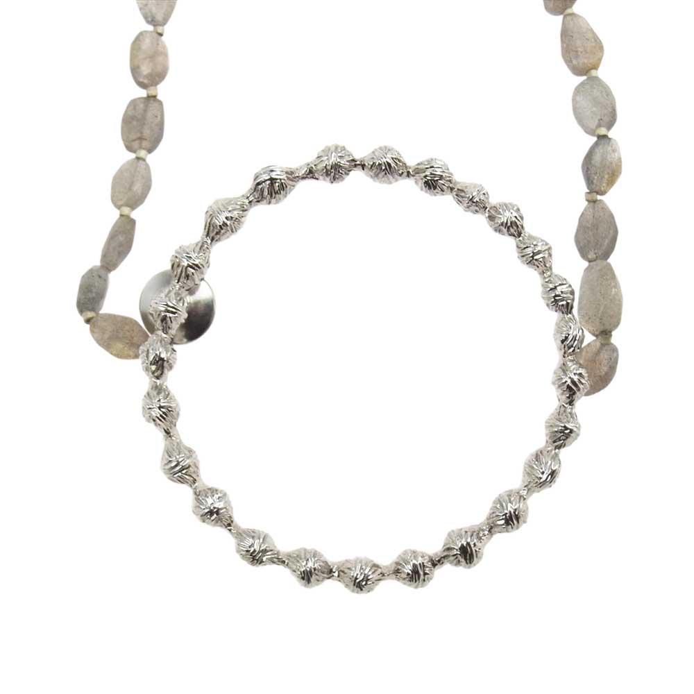 mina perhonen ミナペルホネン SA7331 tambourine タンバリン 天然石 ストーン ネックレス シルバー系【中古】