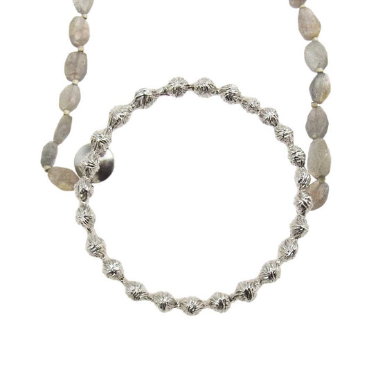 mina perhonen ミナペルホネン SA7331 tambourine タンバリン 天然石 ストーン ネックレス シルバー系【中古】