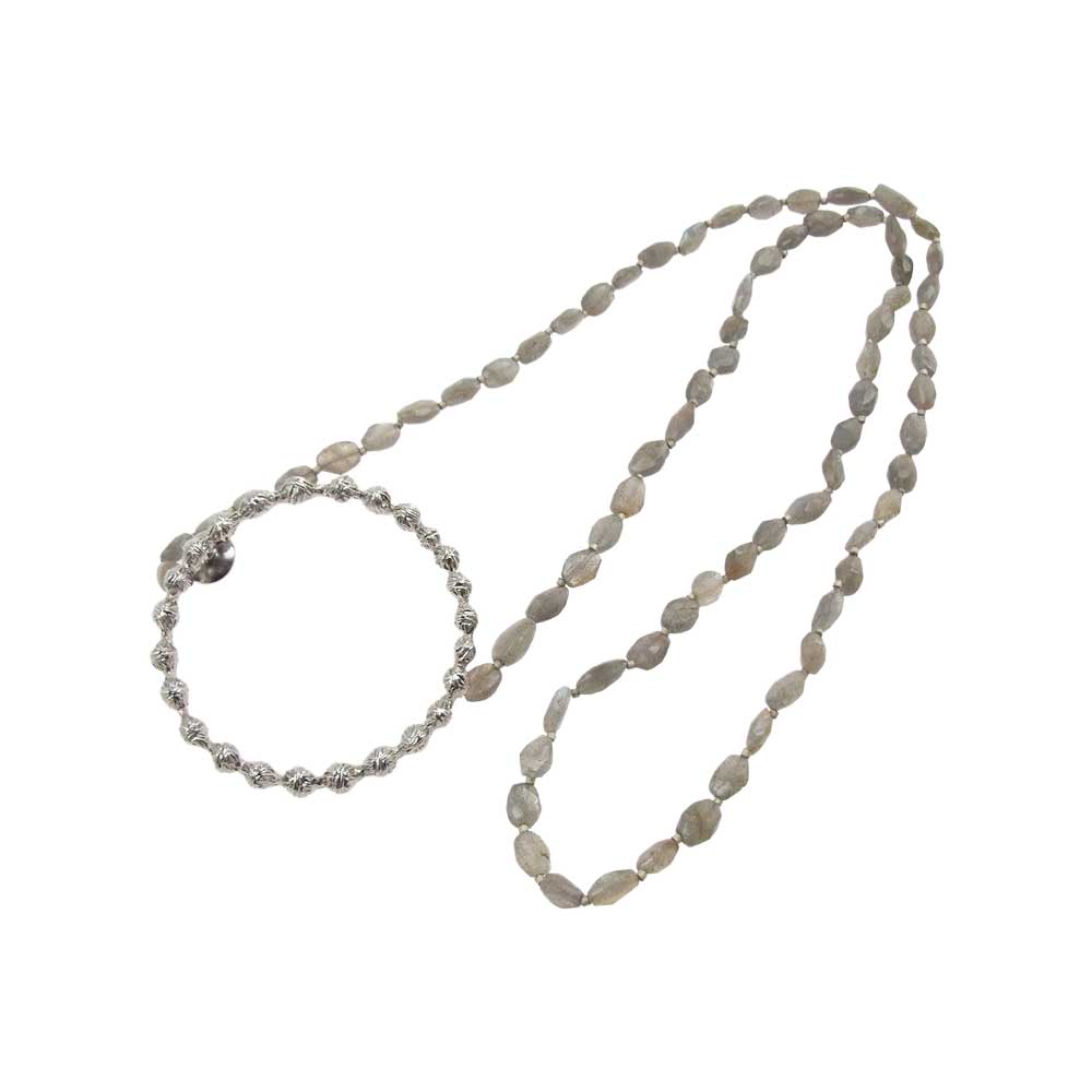 mina perhonen ミナペルホネン SA7331 tambourine タンバリン 天然石 ストーン ネックレス シルバー系【中古】
