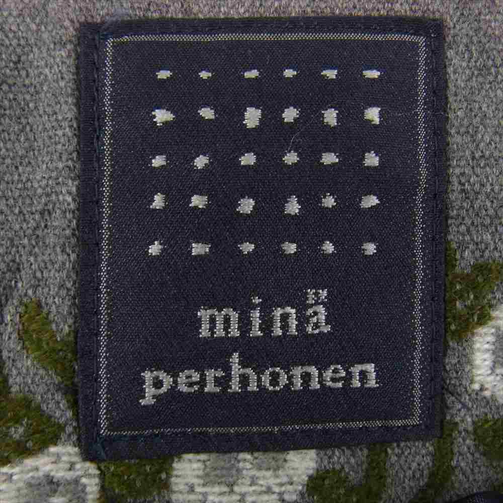 mina perhonen ミナペルホネン NA6224 bloom 刺繍 エンブロイダリー キルティング ノーカラー コート グレー系 36【中古】
