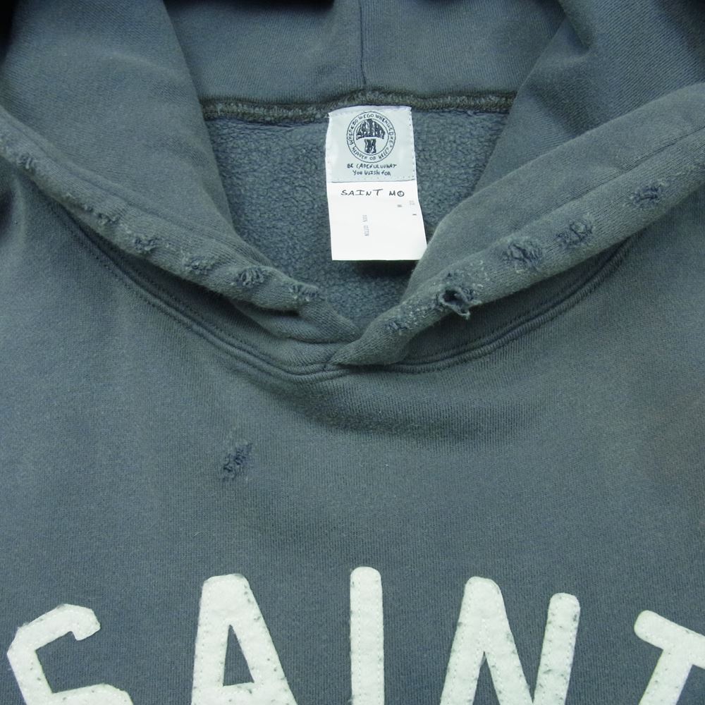 セントマイケル 21SS SM-S21-0000-019 PATCH HOODIE セント パッチ フーディ スウェット パーカー グレー系 M【中古】