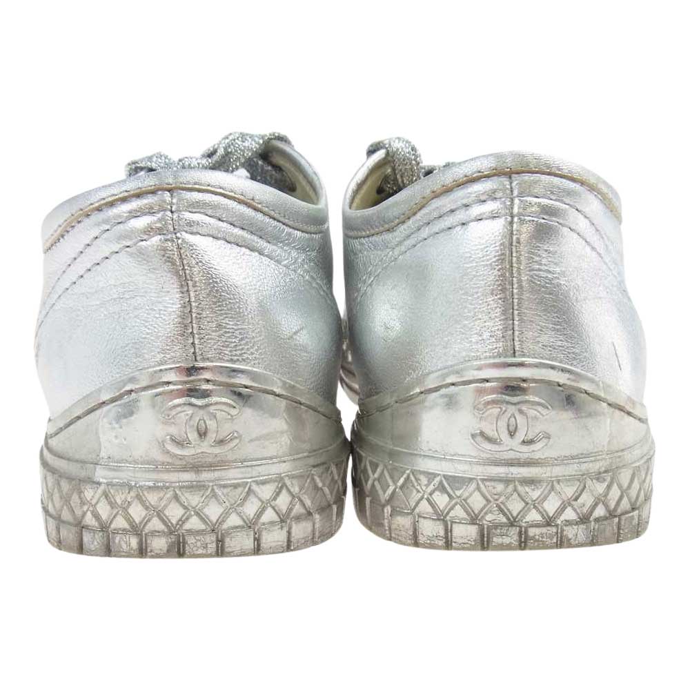 CHANEL シャネル ココマーク ローカット スニーカー シルバー シルバー系 36【中古】