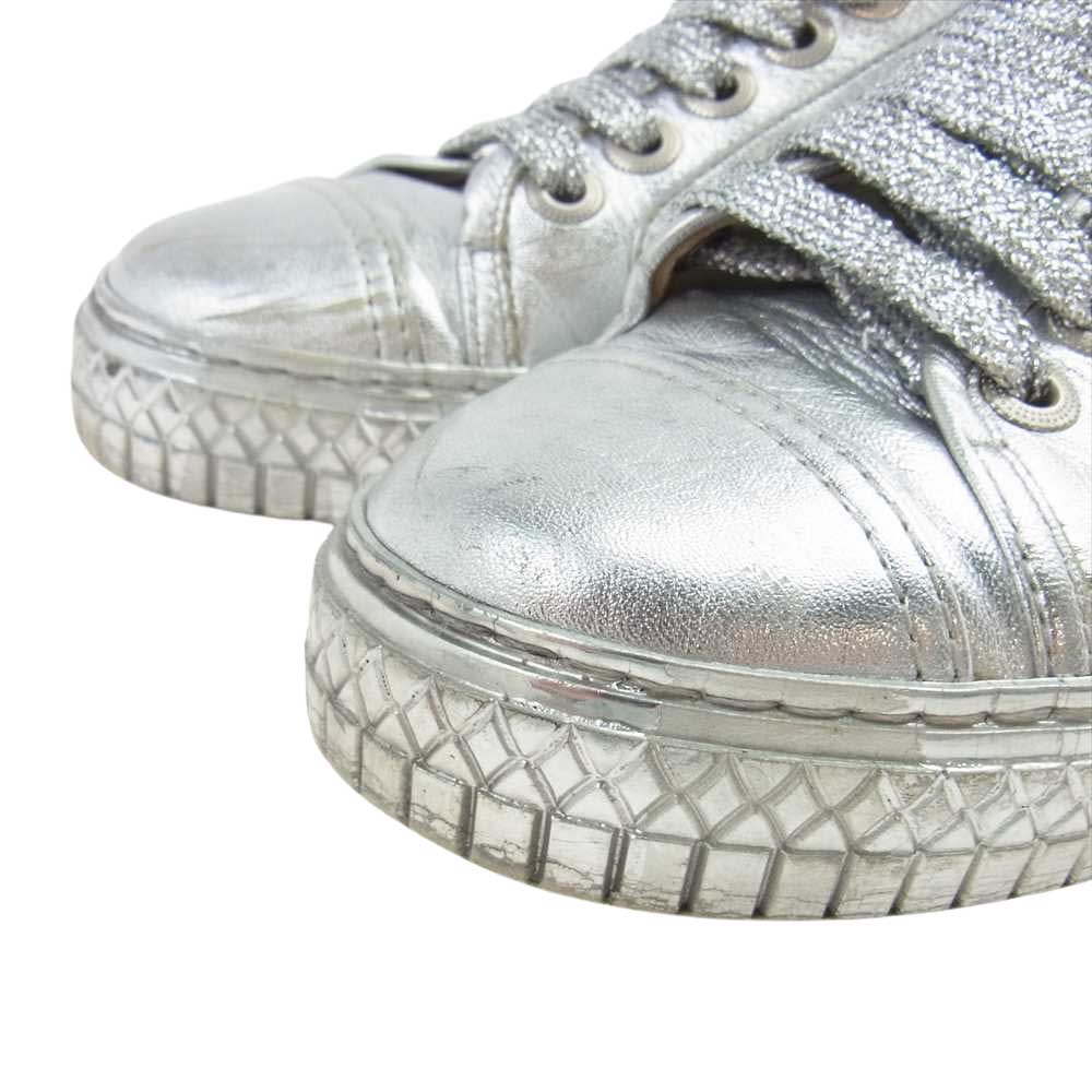 CHANEL シャネル ココマーク ローカット スニーカー シルバー シルバー系 36【中古】