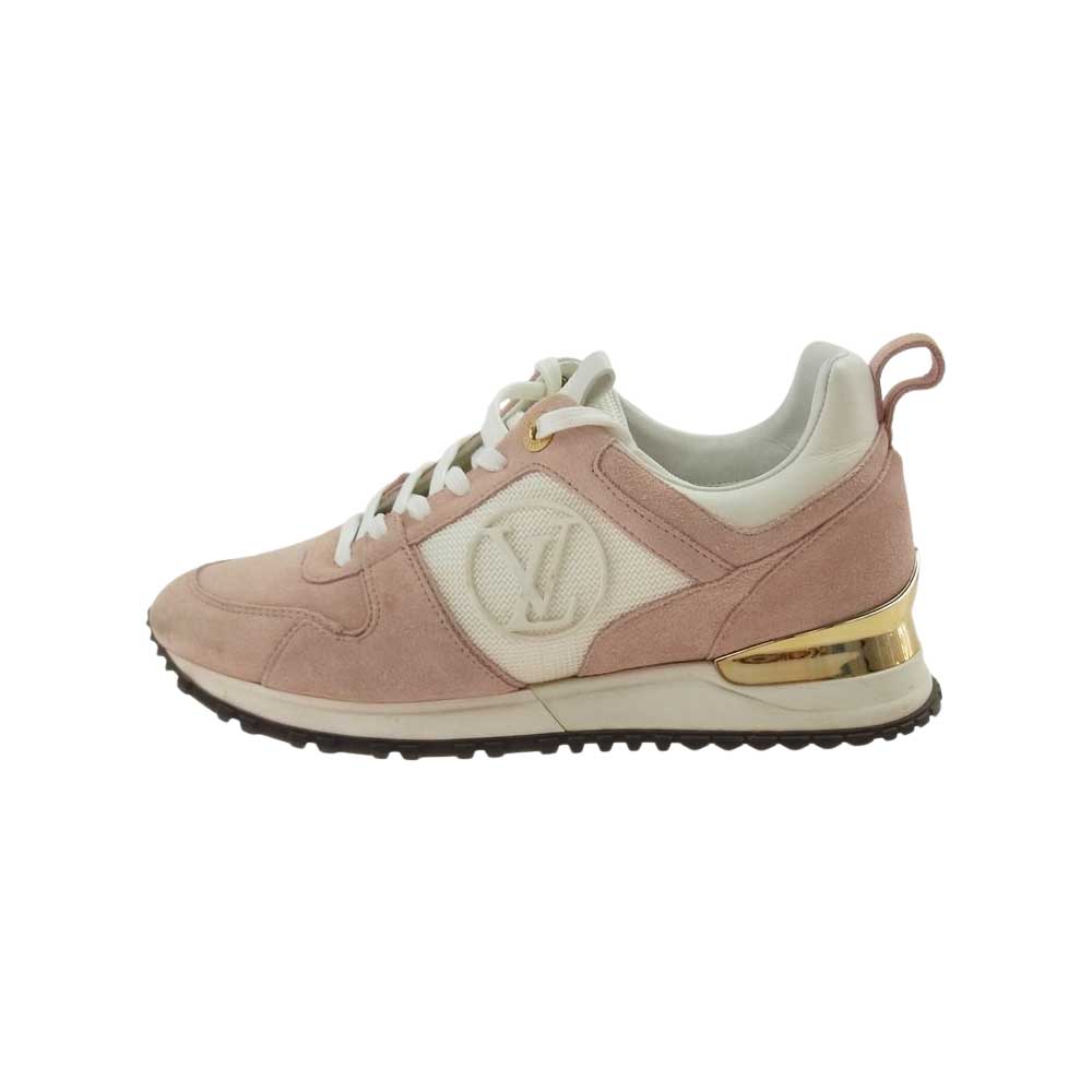 LOUIS VUITTON ルイ・ヴィトン ランアウェイ ライン スエード スニーカー  ピンク系 ホワイト系【中古】