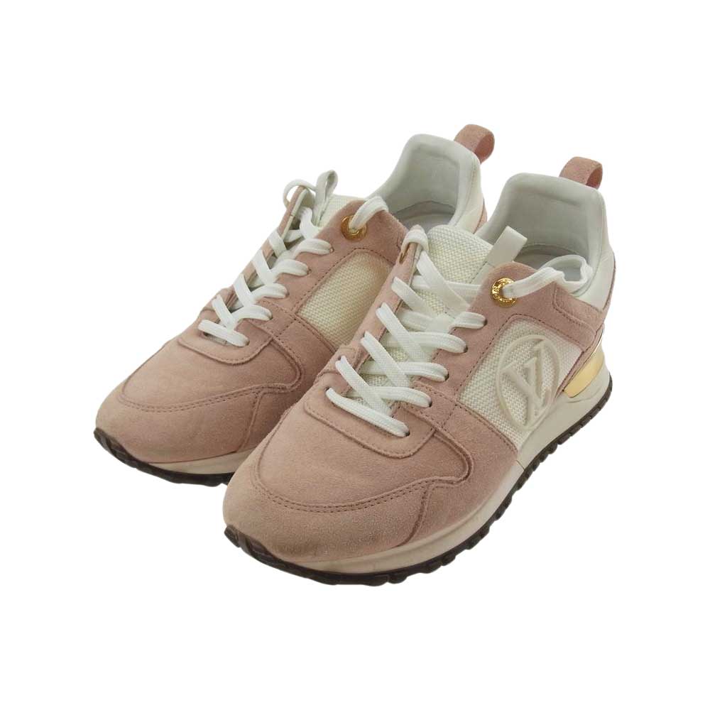 LOUIS VUITTON ルイ・ヴィトン ランアウェイ ライン スエード スニーカー  ピンク系 ホワイト系【中古】