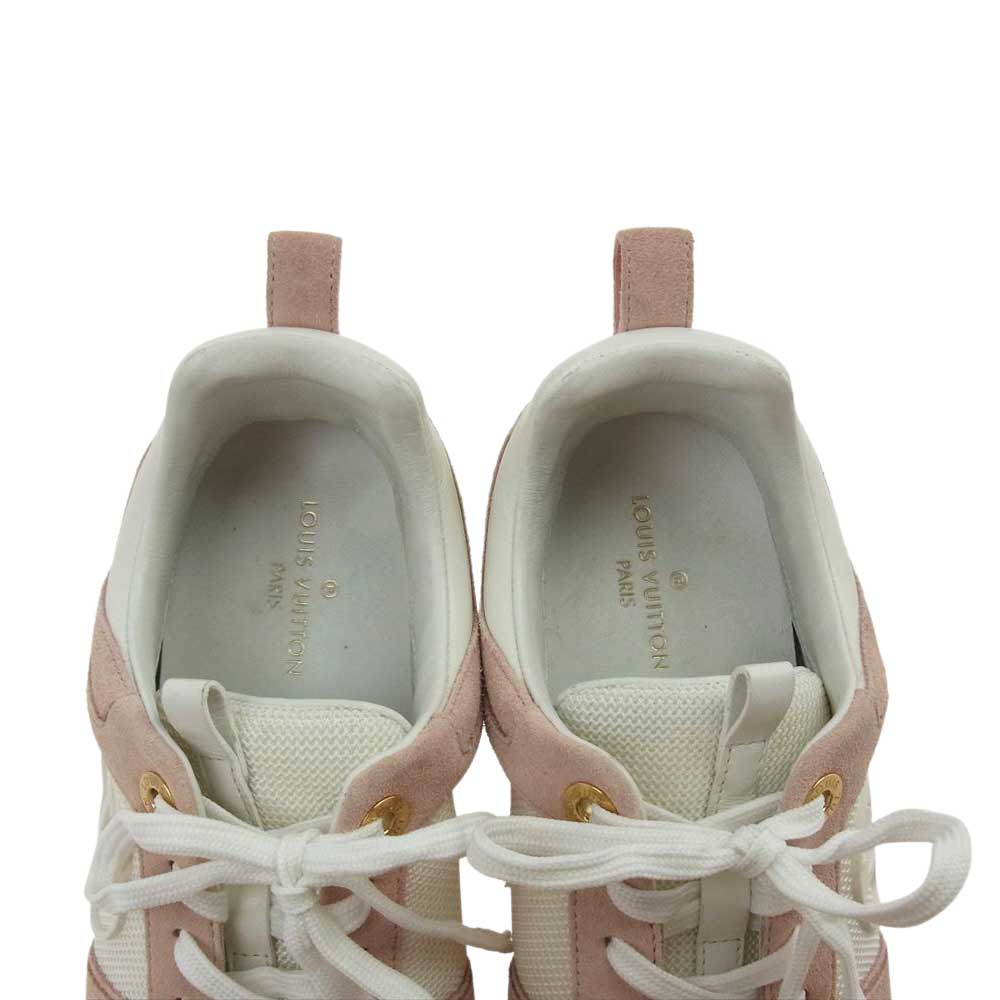 LOUIS VUITTON ルイ・ヴィトン ランアウェイ ライン スエード スニーカー  ピンク系 ホワイト系【中古】