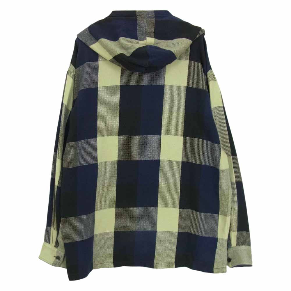 DESCENDANT ディセンダント 192WVDS-SHM05 HOODED LS SHIRT ブロック チェック フーデッド ネルシャツ ブルー系 1【中古】