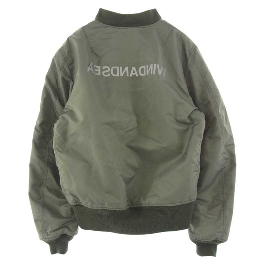 WIND AND SEA ウィンダンシー 19AW  WDS-19A-JK-07 REVERSIBLE MA-1 リバーシブル ミリタリー ジャケット モスグリーン系 XL【中古】