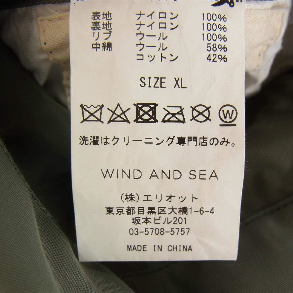 WIND AND SEA ウィンダンシー 19AW  WDS-19A-JK-07 REVERSIBLE MA-1 リバーシブル ミリタリー ジャケット モスグリーン系 XL【中古】