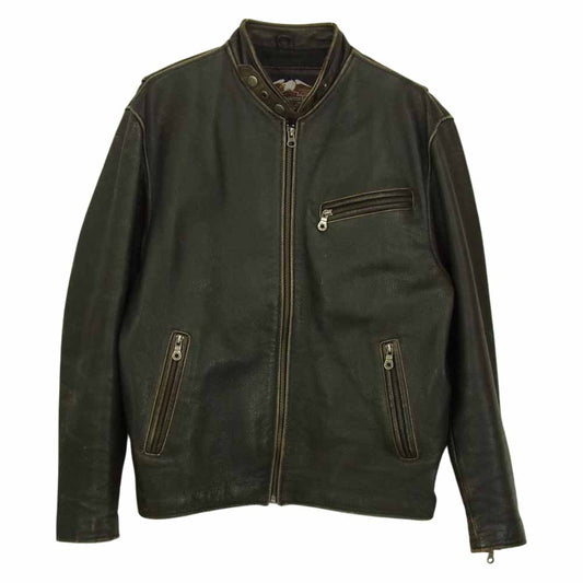 HARLEY DAVIDSON ハーレーダビッドソン 90a シングル レザー ライダース ジャケット ブラック系 M【中古】