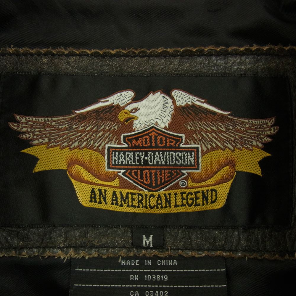 HARLEY DAVIDSON ハーレーダビッドソン 90a シングル レザー ライダース ジャケット ブラック系 M【中古】