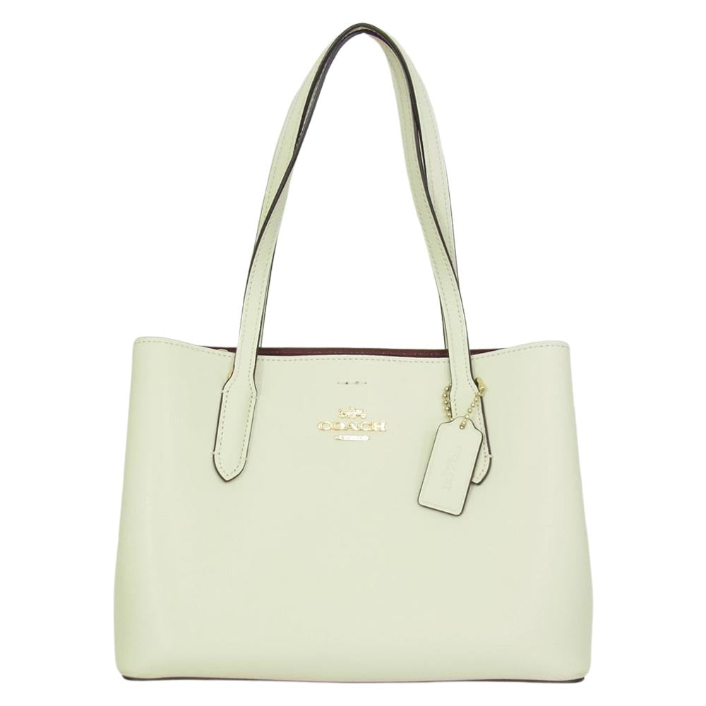 COACH コーチ F73277 ミニ アベニューキャリーオール レザー ハンドバッグ  ホワイト系【中古】