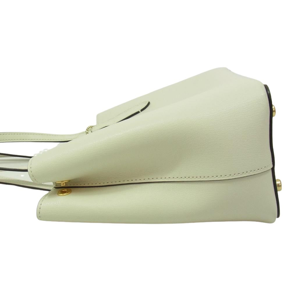 COACH コーチ F73277 ミニ アベニューキャリーオール レザー ハンドバッグ  ホワイト系【中古】