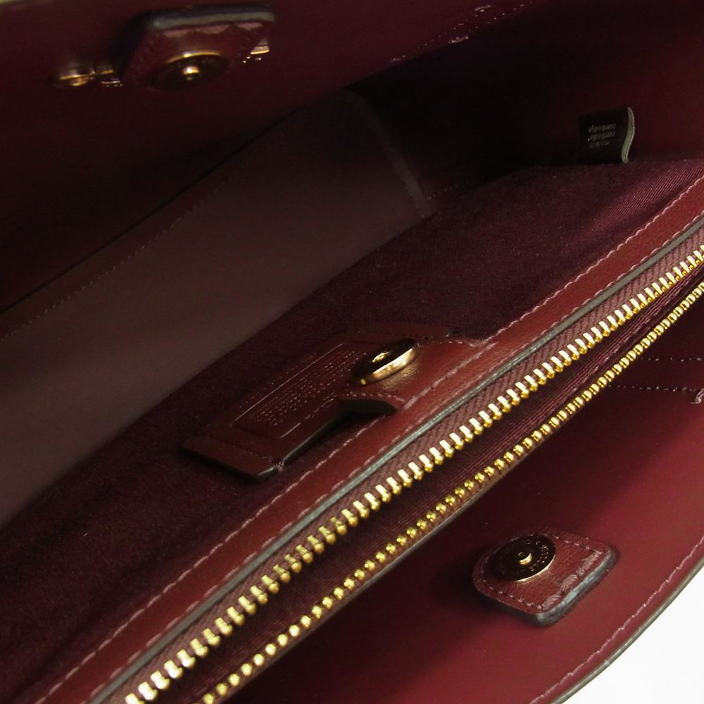 COACH コーチ F73277 ミニ アベニューキャリーオール レザー ハンドバッグ  ホワイト系【中古】