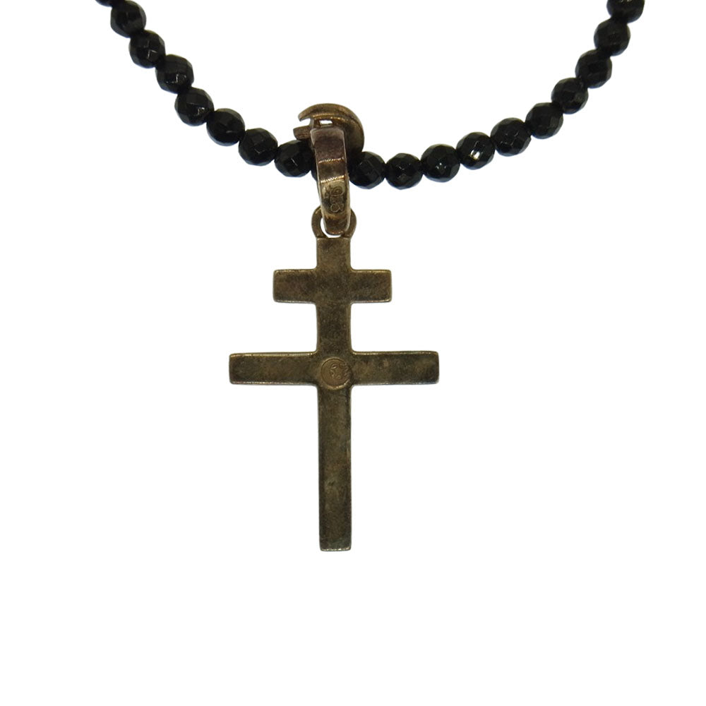 クレセントルナ クロス オニキス ペンダント ネックレス ブラック系 ゴールド系【中古】