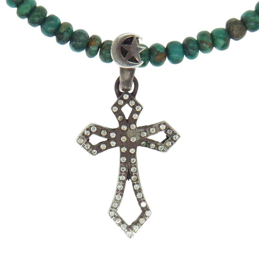 クレセントルナ クロス エルマー ターコイズ ペンダント ネックレス ターコイズ系【中古】