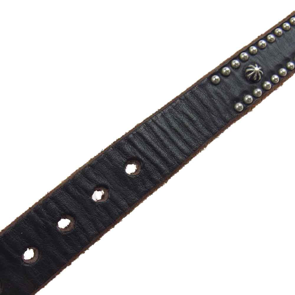 HTC エイチティーシー Narrow Studs Belt ナロースタッズ レザー ベルト アポロ スタッズ ブラック系 ブラウン系 34【中古】