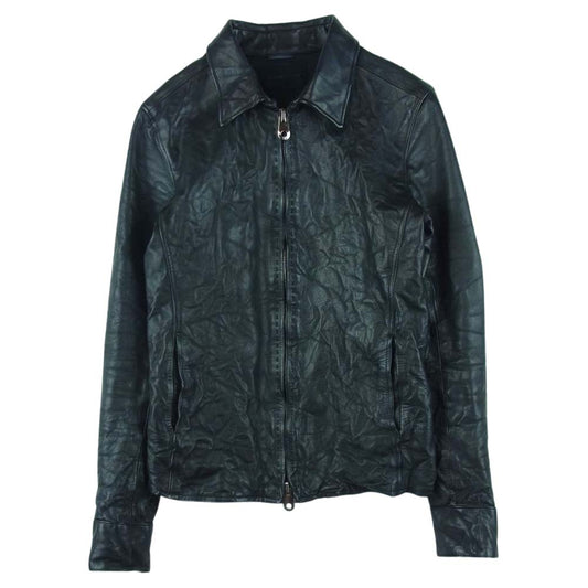 junhashimoto ジュンハシモト 1020000003 カウレザー ジップ レザー シャツ ライダース ジャケット ブラック系 2【中古】