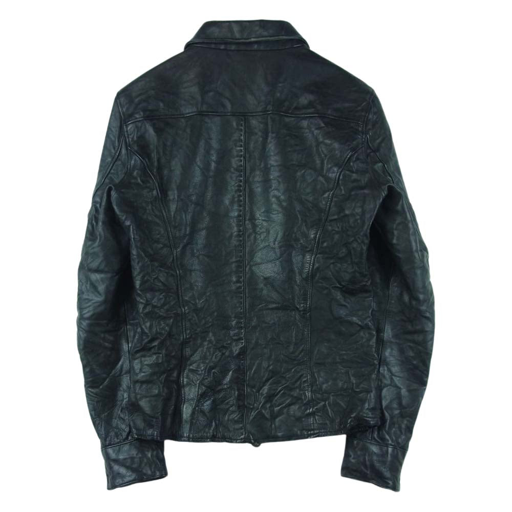 junhashimoto ジュンハシモト 1020000003 カウレザー ジップ レザー シャツ ライダース ジャケット ブラック系 2【中古】