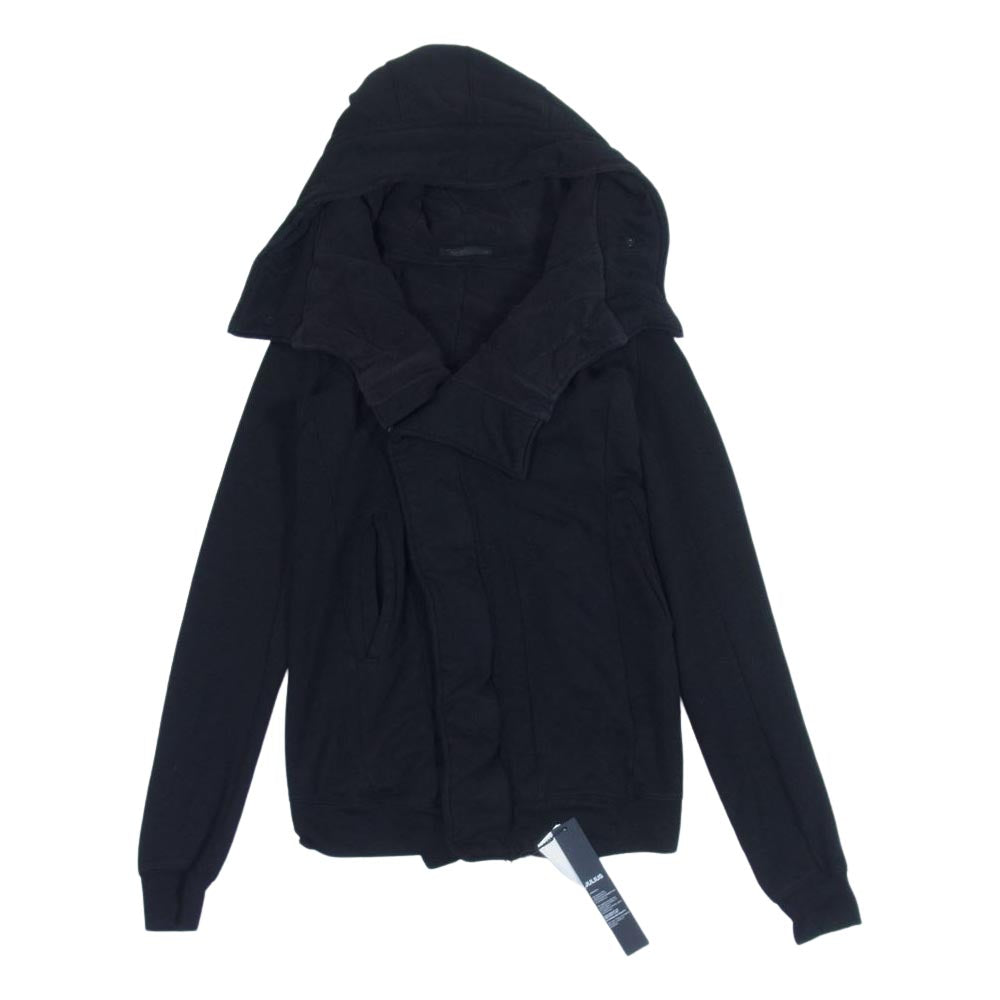 JULIUS ユリウス 13AW 437COM5 COTTON TENCEL SWEAT コットン テンセル ビッグ フーデッド スウェット デフォームド フーデット コート ブラック系 1【中古】