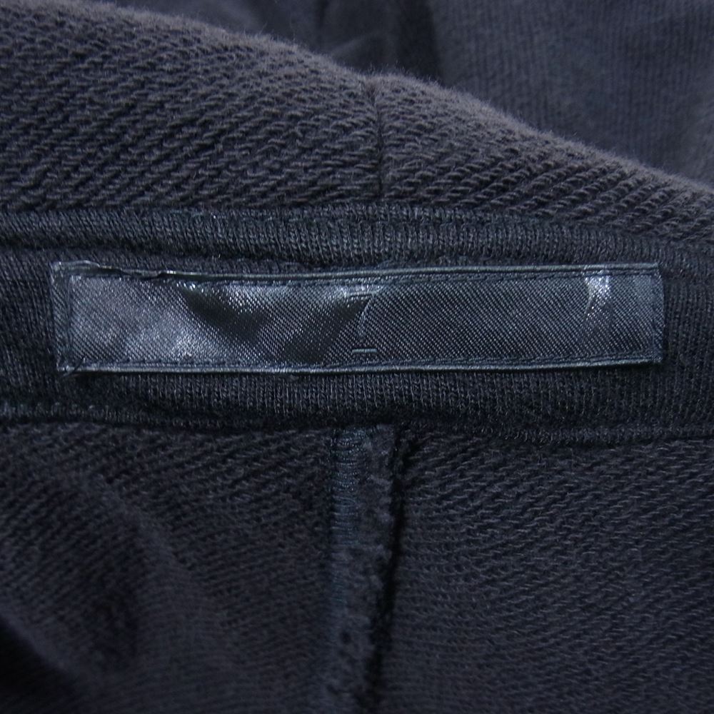 JULIUS ユリウス 13AW 437COM5 COTTON TENCEL SWEAT コットン テンセル ビッグ フーデッド スウェット デフォームド フーデット コート ブラック系 1【中古】