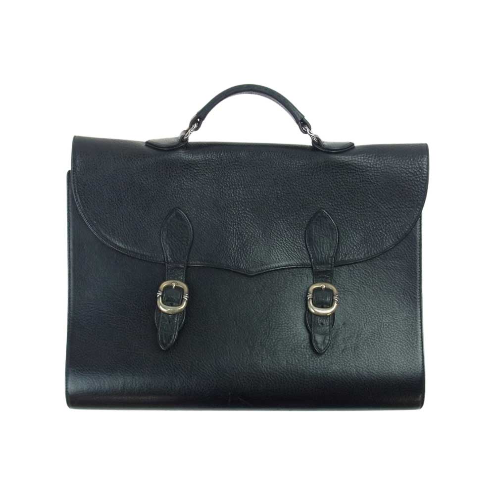 CHROME HEARTS クロムハーツ（原本無） BRIEFCASE ガンスリンガー ストラップ レザー ハンドバッグ ブリーフケース ブラック系【中古】