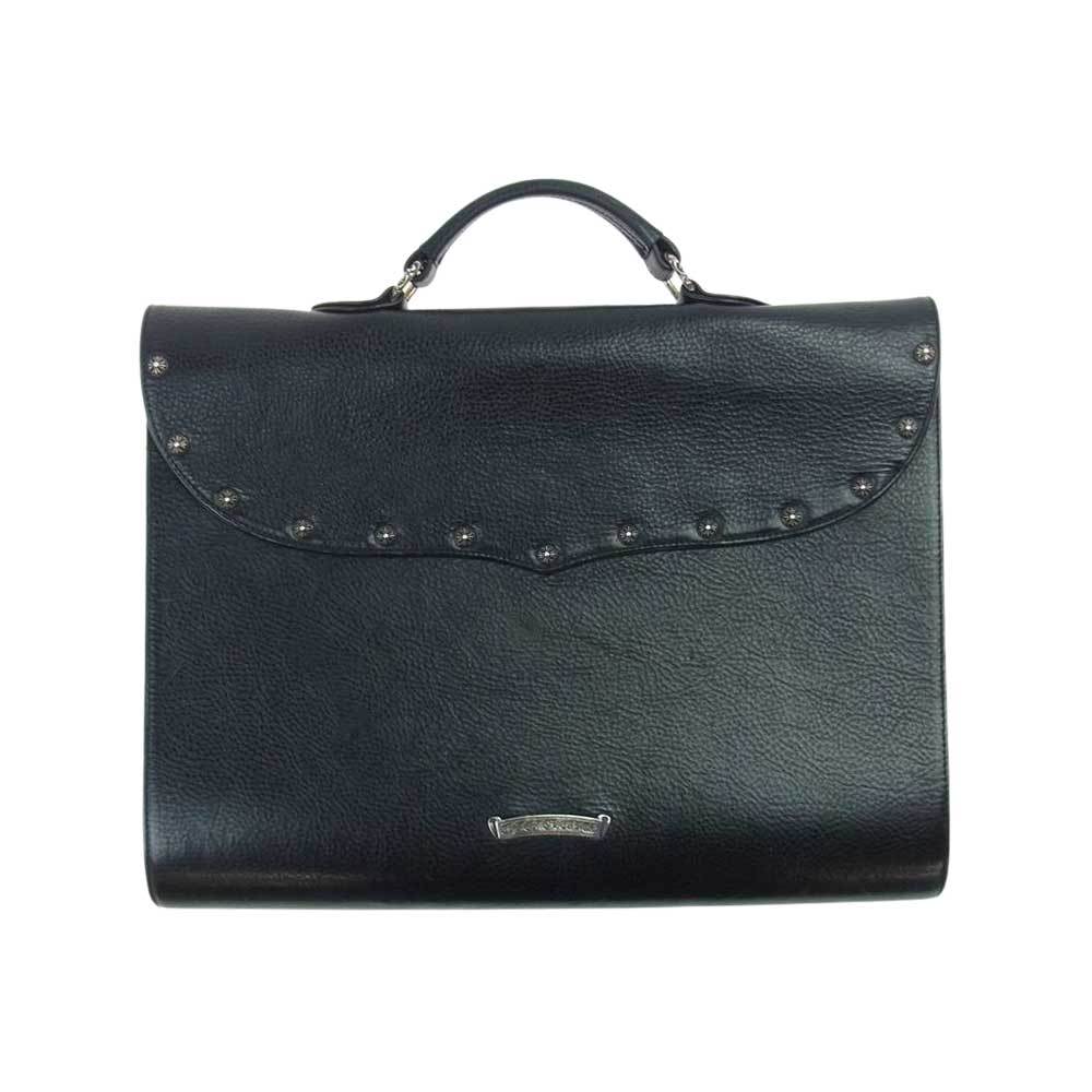 CHROME HEARTS クロムハーツ（原本無） BRIEFCASE ガンスリンガー ストラップ レザー ハンドバッグ ブリーフケース ブラック系【中古】