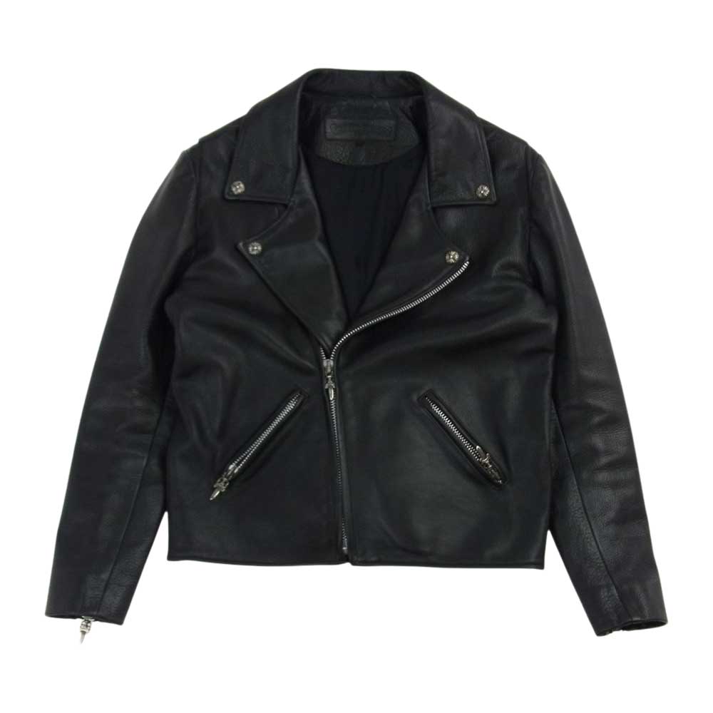 CHROME HEARTS クロムハーツ（原本無） 国内正規品 BASIC MOTO ベーシック モト ダブル ライダース ジャケット  ブラック系 M【中古】