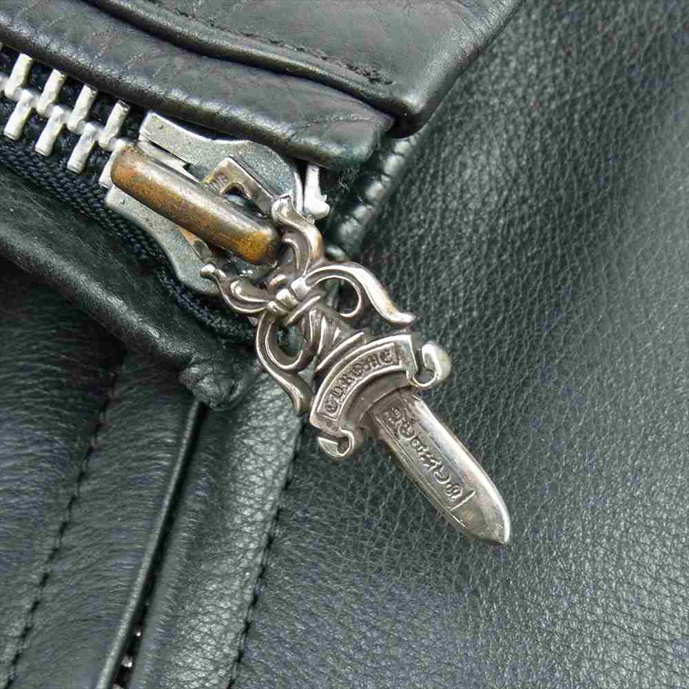 CHROME HEARTS クロムハーツ（原本無） 国内正規品 BASIC MOTO ベーシック モト ダブル ライダース ジャケット  ブラック系 M【中古】