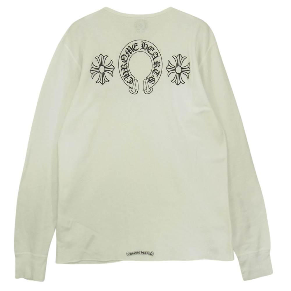CHROME HEARTS クロムハーツ（原本無） CHプラス ホースシュー バックプリント FUCK YOU サーマル カットソー 長袖Tシャツ ホワイト系 L【中古】