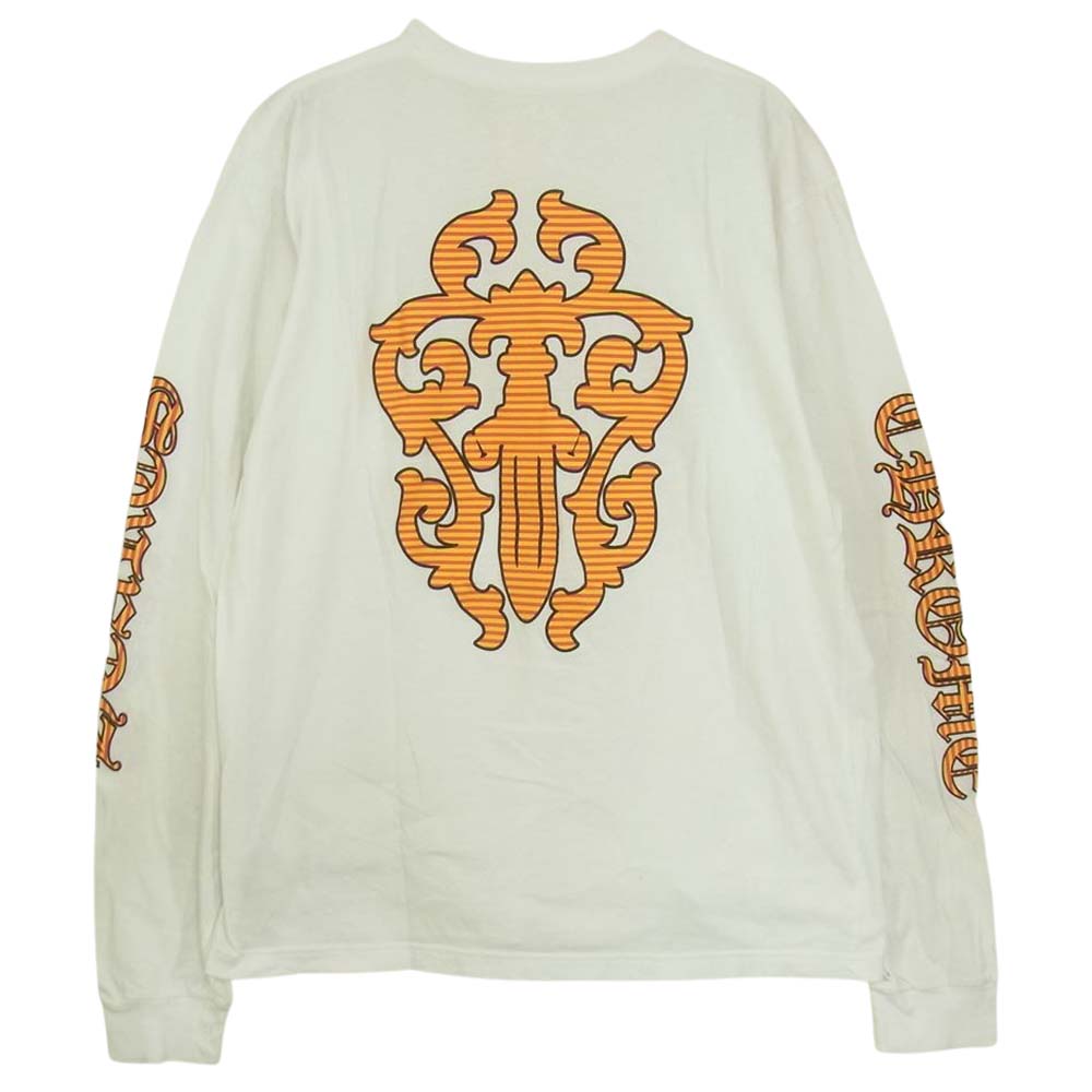CHROME HEARTS クロムハーツ（原本無） CH L/S /1 ヴァインダガー バックプリント 袖ロゴ 長袖Tシャツ ホワイト系 L【中古】