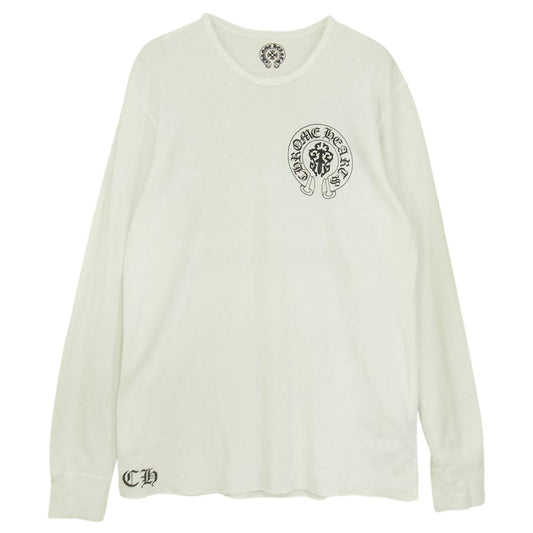 CHROME HEARTS クロムハーツ（原本無） ダガー 星条旗 バックプリント サーマル カットソー 長袖Tシャツ ホワイト系 L【中古】