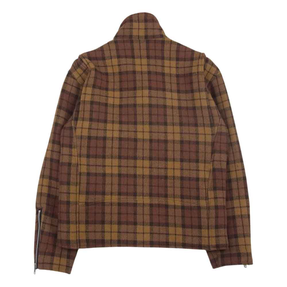 NEPENTHES ネペンテス ウール チェック ダブル ライダース ジャケット ブラウン系 M【中古】