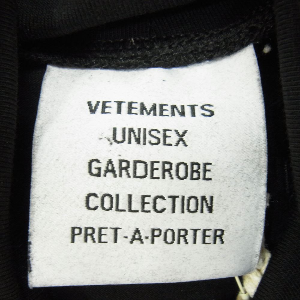 VETEMENTS ヴェトモン UA52TR620B LONG SLEEVE T-SHIRT ロゴ Tシャツ タートル カットソー ブラック系 S【美品】【中古】