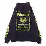 VETEMENTS ヴェトモン UA52TR900X BLACK LABEL Logo Hoodie ブラックレーベル ロゴ フーディー パーカー ブラック系 グリーン系 M【中古】