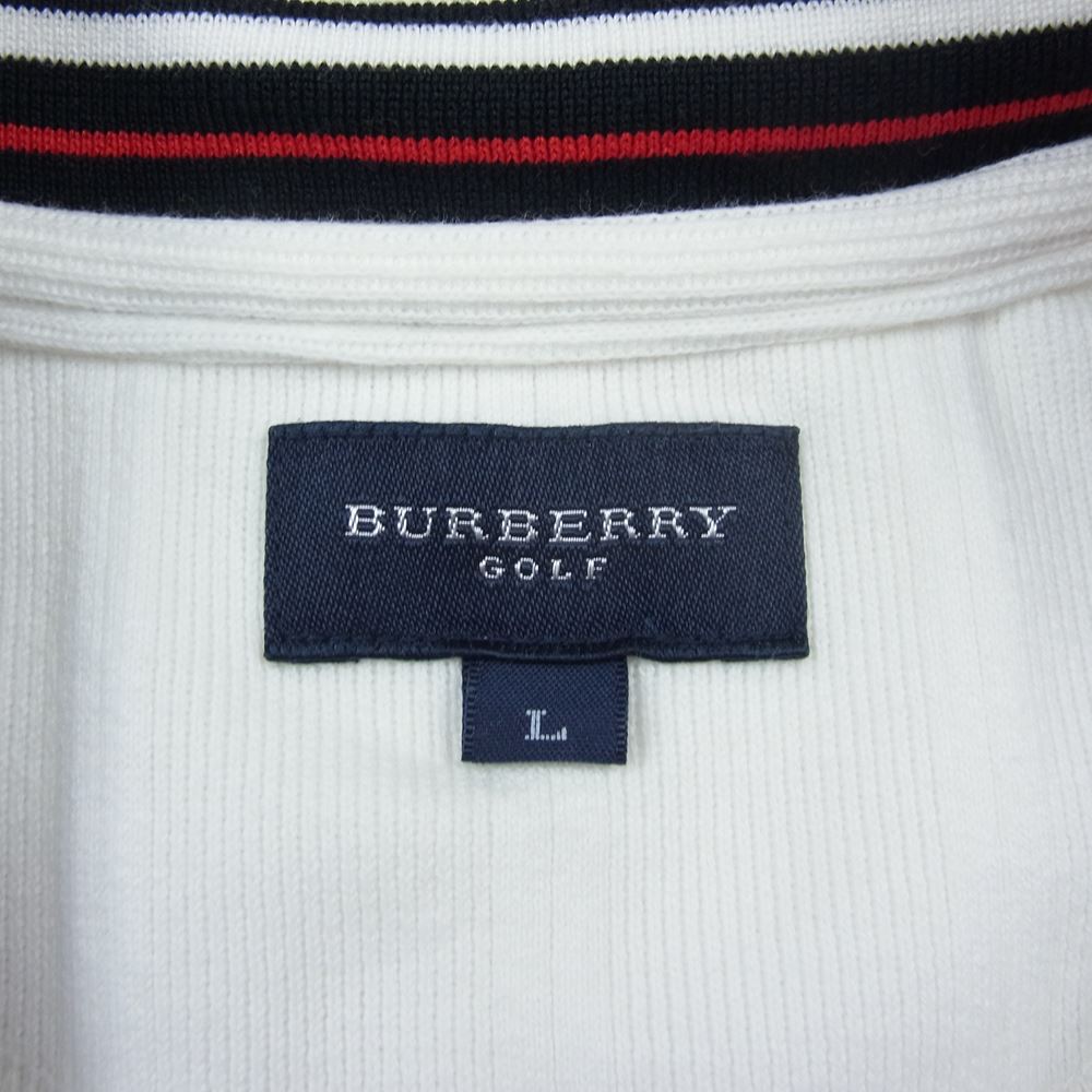 BURBERRY バーバリー BFV45-603-02 ハーフジップ ロゴ ライン スウェット ホワイト系 L【中古】