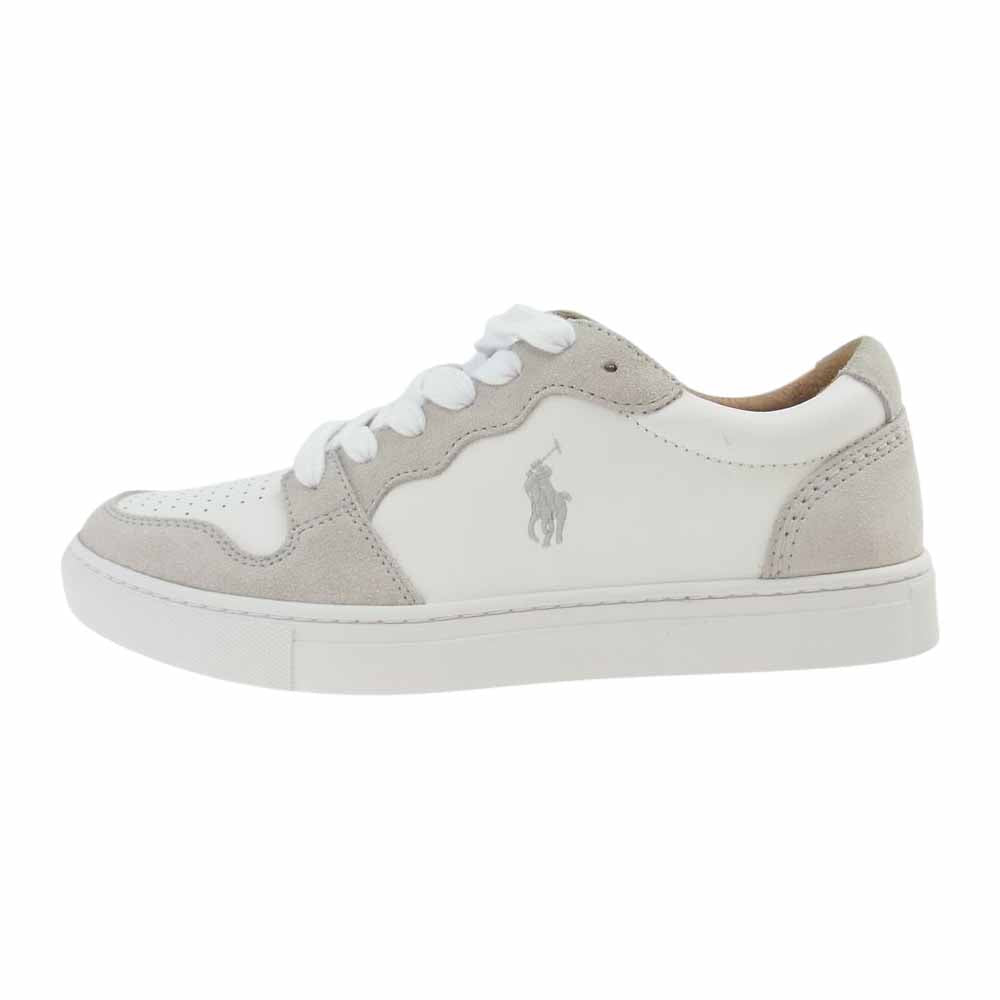POLO RALPH LAUREN ポロ・ラルフローレン POLO CRT PP RD50 ポロ コート スウェード レザー スニーカー グレー系 オフホワイト系 7.5(US)【新古品】【未使用】【中古】