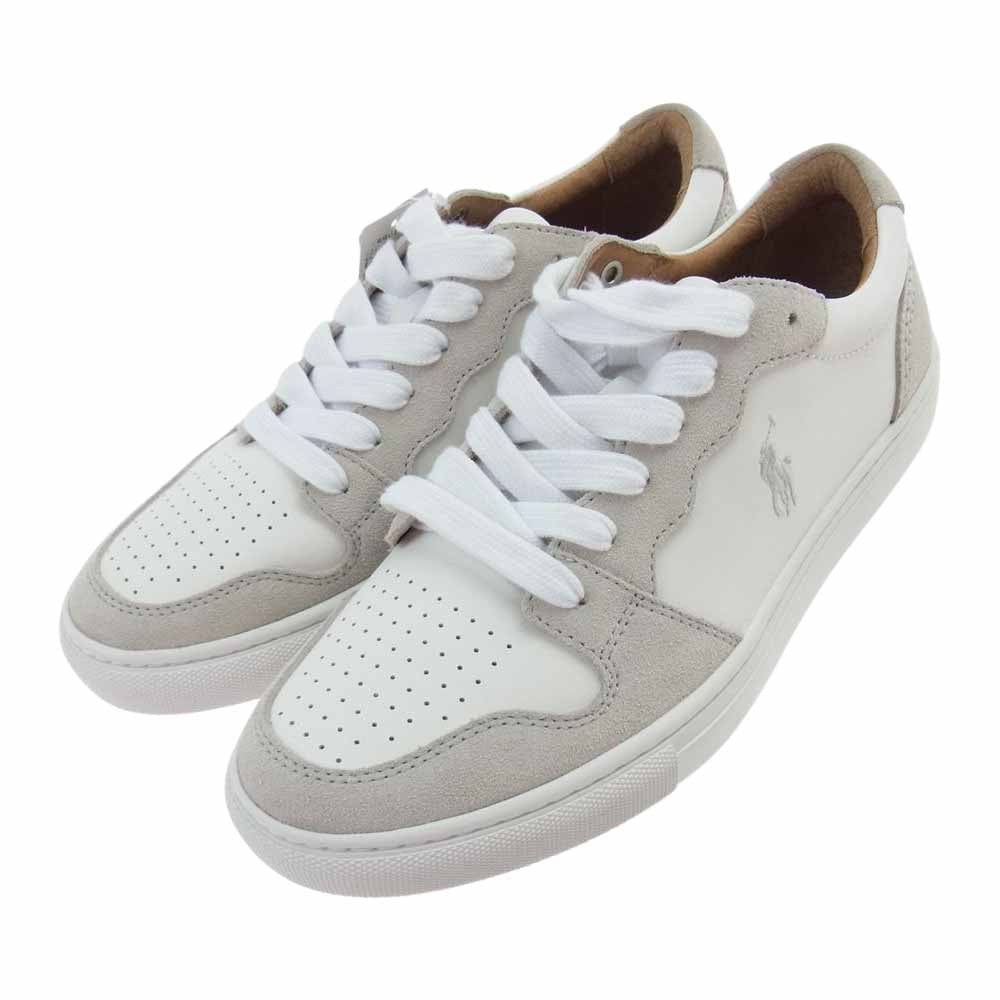 POLO RALPH LAUREN ポロ・ラルフローレン POLO CRT PP RD50 ポロ コート スウェード レザー スニーカー グレー系 オフホワイト系 7.5(US)【新古品】【未使用】【中古】
