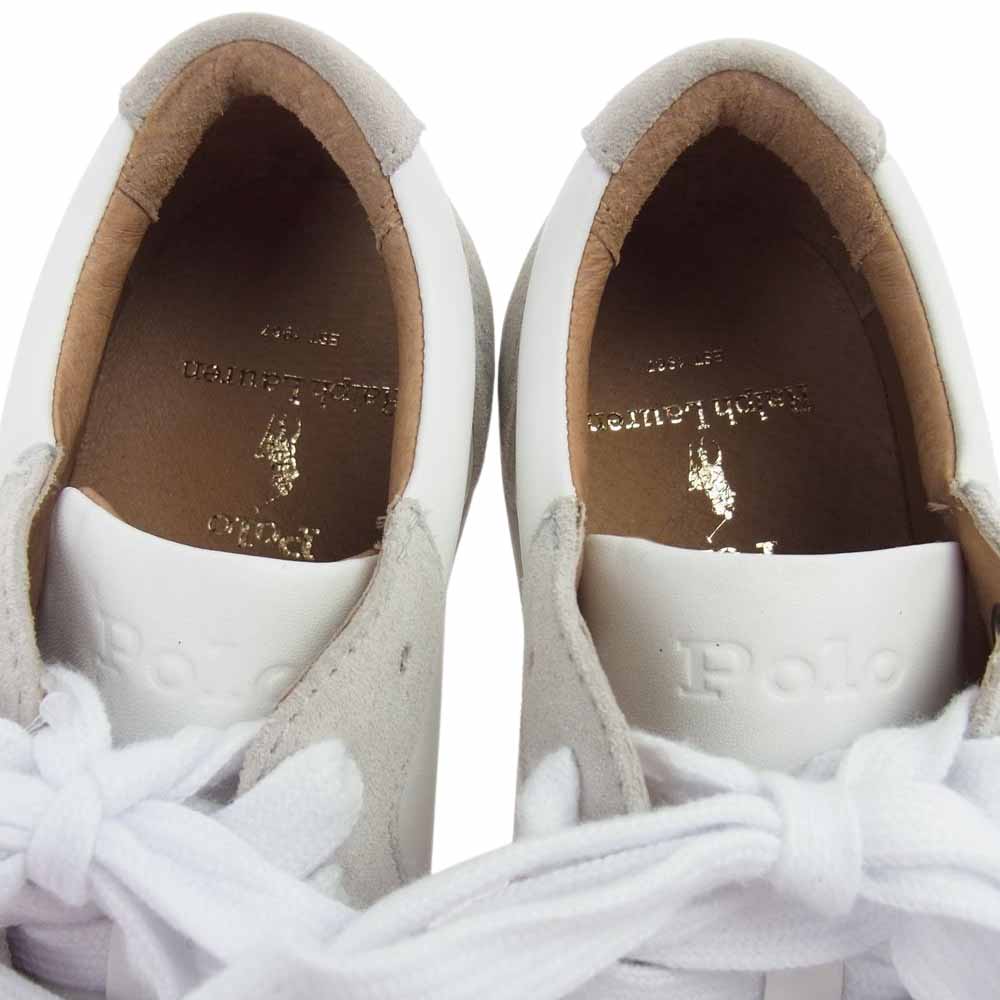 POLO RALPH LAUREN ポロ・ラルフローレン POLO CRT PP RD50 ポロ コート スウェード レザー スニーカー グレー系 オフホワイト系 7.5(US)【新古品】【未使用】【中古】
