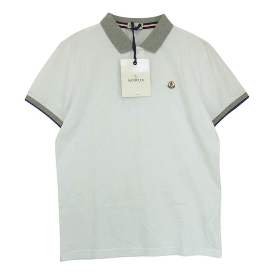 MONCLER モンクレール BFF40-682-09 MAGLIA POLO MANICA CORTA マグリア ポロ マニカ クルト ポロシャツ ホワイト系 M【美品】【中古】