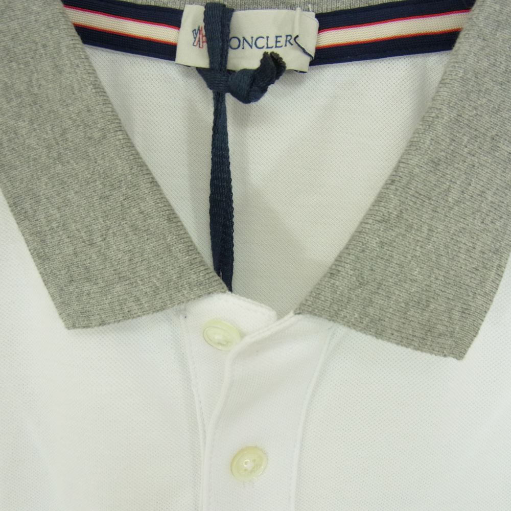 MONCLER モンクレール BFF40-682-09 MAGLIA POLO MANICA CORTA マグリア ポロ マニカ クルト ポロシャツ ホワイト系 M【美品】【中古】