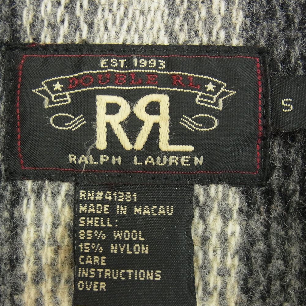 RRL ダブルアールエル ウール オンブレ シャドー チェック ジャケット グレー系 S【中古】