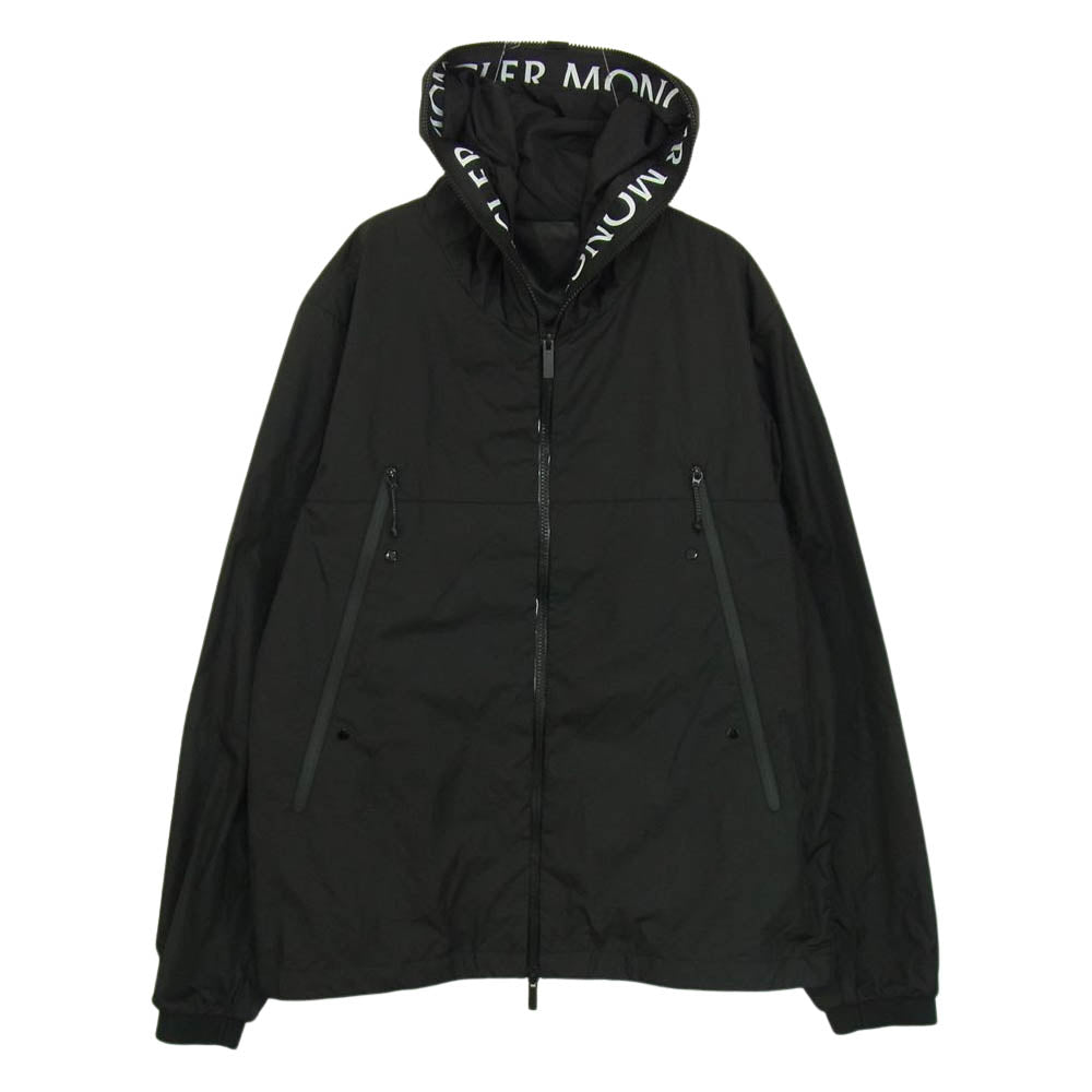 MONCLER モンクレール H10911A0010168352 JUNICHI レタリング ロゴプリント フーデッド ブルゾン ブラック系 4【中古】