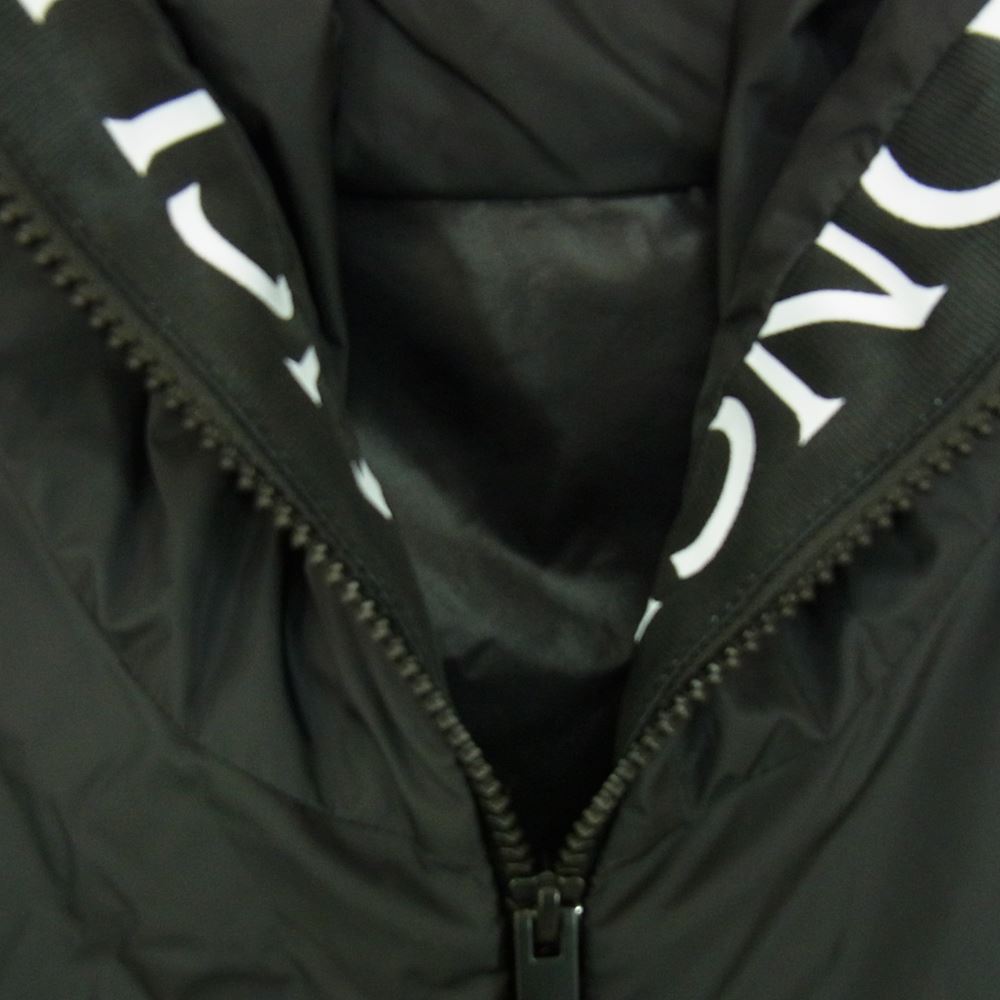 MONCLER モンクレール H10911A0010168352 JUNICHI レタリング ロゴプリント フーデッド ブルゾン ブラック系 4【中古】
