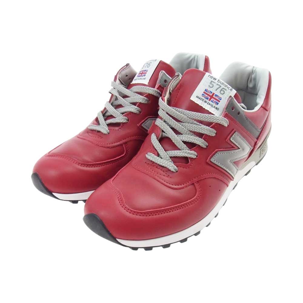 NEW BALANCE ニューバランス 576 M576RED 英国製 オールレザー ローカット スニーカー レッド系 27.5cm【中古】
