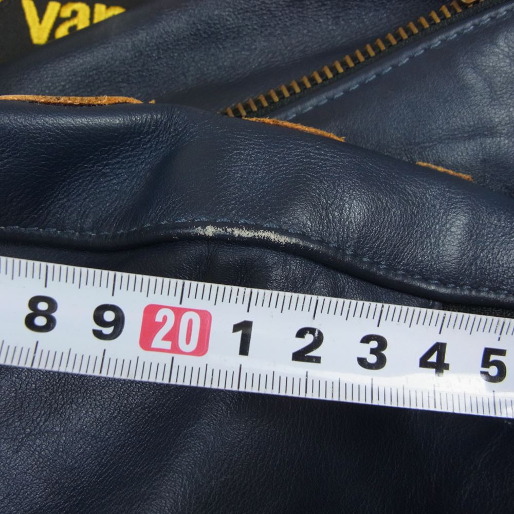 VANSON バンソン USA製 RACE JACKET PATCHES ワンスター レザー ワッペン シングル レーシング ライダースジャケット ブラック系 42【中古】