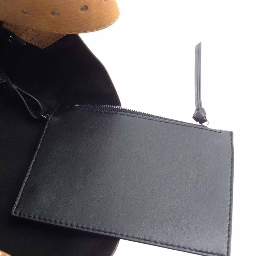 theory セオリー レザー ポーチ付き トートバッグ ハンドバッグ ブラウン系【中古】