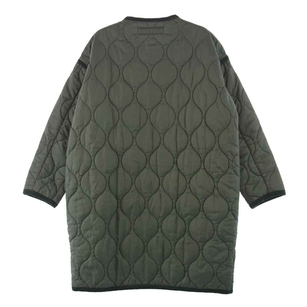 シンゾーン 21AW 21AMSC005 QUILTING COAT コーデュロイ切替 キルティング ノーカラーコート グリーン系 F【中古】