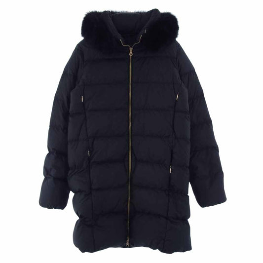 DUVETICA デュベティカ 国内正規品 LEXYDUE レクシードゥエ ファーフード ダウンコート ブラック系 42【中古】