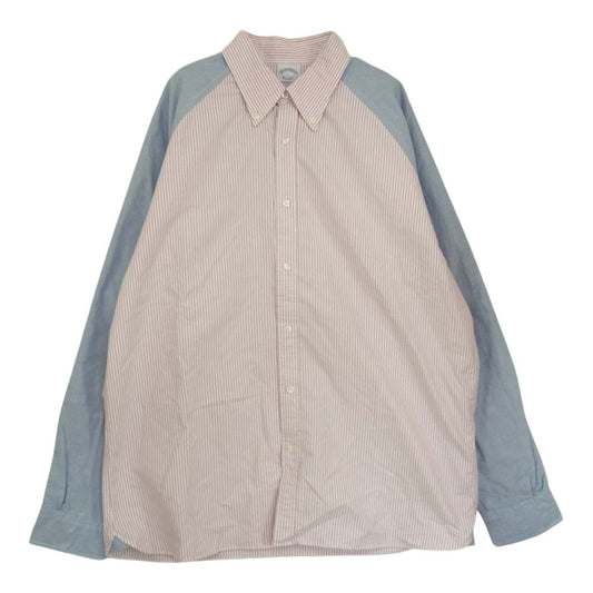 Brooks Brothers ブルックスブラザーズ REGENT FIT ラグラン 切替 ストライプ ボタンダウン 長袖 シャツ マルチカラー系 L【中古】